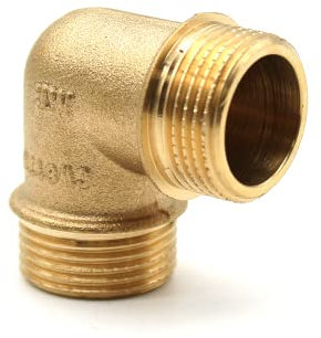DOJA Barcelona | Gomito Ottone | Raccordo a Gomito 90° | 1/2 | Maschio | Raccordo Gomito Idraulico | Raccordo a Gomito per Rubinetto, Radiatore, Scarico, Compressore, Aria Condizionata, Tubi Gas