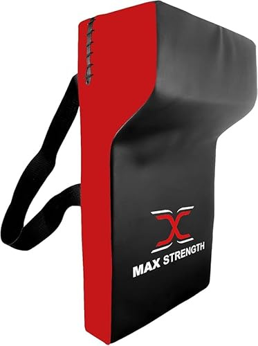 MAXSTRENGTH Rugby-Tackle-Schild, strapazierfähig, professionelle Qualität, Schlagschutz, hochdichter Schaumstoff, Keilschutz, Schwarz / Rot