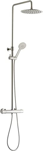 Ben Lavion 250 Cool Duscharmatur mit 4 Strahlarten Ø25 cm - Edelstahl 15.00 cm - Messing Regendusche Duschset mit Duschkopf Duschsystem Duschgarnitur