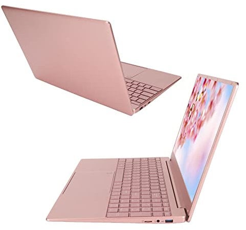 Tangxi Computadora Portátil Rosa de 15.6 Pulgadas para Windows 11, Teclado Retroiluminado Portátil Desbloqueo de Huellas Dactilares Computadora Portátil, para Oficina, Juegos, Negocios