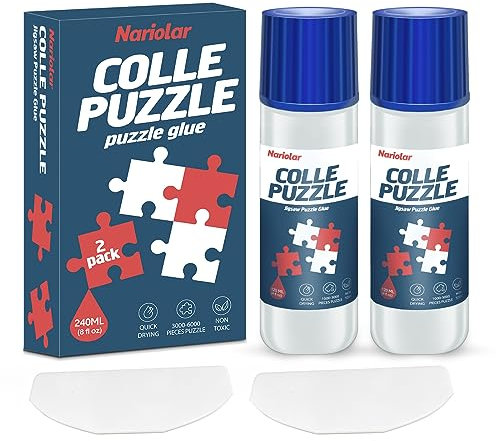 Nariolar 2 * 120ml Colle Puzzle Transparente avec Applicateur