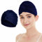 Schwimmkappe Damen Turban Badekappe Ohrenschutz Badehaube rutschfest Swimming Cap Retro Schwimmhaube Mädchen Bademütze Elastisch Schwimmmütze Sommer Schwimmkappe Lange Kurze Haare Frauen Dunkelblau