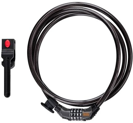 BLACK+DECKER Kabelschloss BXCHBL7005 - Familien Fahrradschloss - Geeignet für Fahrrad, Motorrad und Roller - Länge 240 CM - Beständig gegen Temperaturen bis -20ºC - Schwarz