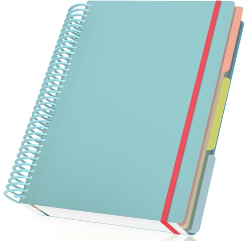 Yarotm Carnet de Notes A4 - Cahier A4 Ligné Spirale - 23.5x29.8cm Reliure Notebook 90g/ m² Papier- Carnet Journal Bloc Notes à Spirales A4 - Cahier Mémo Ligné D'écriture Voyage, Bleu Ciel