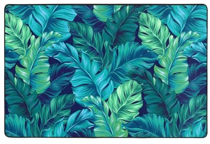OPSREY Tapis décoratif doux imprimé feuilles de palmier tropicales