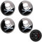 LONGHAO 4 Pcs SchäDel Alufelgen Nabenkappen,SchäDel Radnabendeckel Felgendeckel,Aufkleber FüR Nabendeckel,Universal Schwarz SchäDel Nabenkappen,Compatible with 56mm Radnabenkappen