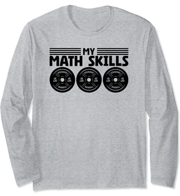 Bodybuilder Weightlifter Gear Weight Plates Math Lover Long Sleeve T-Shirt
