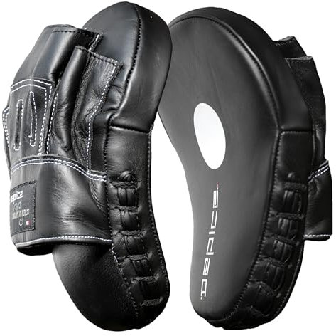 DEPICE Kampfsport Mitt Professional Leder Doppelpack Trainingsgerät, schwarz, normal