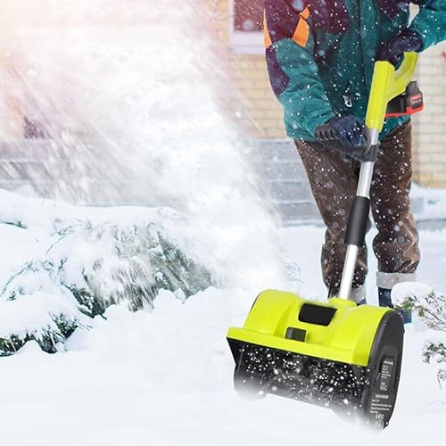 Spazzaneve elettrico, pala da neve elettrica ad alta potenza ricaricabile da 20 V/4,0 Ah, spazzaneve per uso domestico, pala da 13,2 pollici di larghezza, 8 pollici di profondità, distanza di lancio