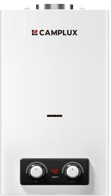 CAMPLUX BD300-DE Calentador de Agua a Gas 11 Litros Domestico, ErP/Bajo NOx, GLP (Butano/Propano), 50 mbar, 22kW, 3V