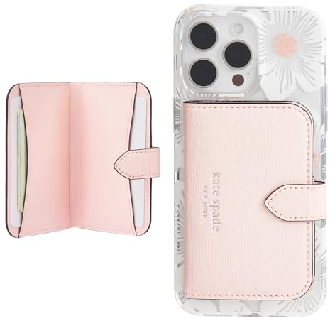 Kate Spade New York Morgan Magnetic Phone Wallet/Card Holder - Compatible with MagSafe Phones and Cases - Chalk Pink