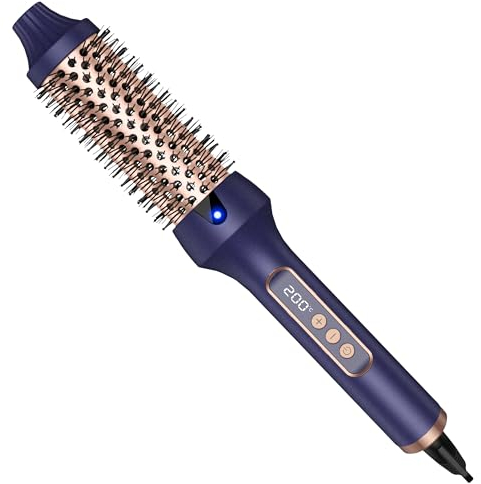 Thermal Brush 38 mm Wärmebürste Thermobürste Rundbürste LED Hot Brush Rundbürste Locken Bürste mit 120–200 ℃ Digitalanzeige Thermo Bürste für Wurzelvolumen und Lockere Locken