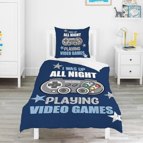 INTOMENG Mädchen Bettwäsche Kinder Set Bringen Sie Einen Kissenbezug 3D Ultrafeine Faser Deckenbezug (GAME01, 135x200cm+80x80cm)