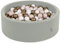 KiddyMoon Rund Bällebad Bällepool 90X30cm/200 Bälle ∅ 7Cm Ballgruben Für Babys Spielbad Kleinkinder, Salbeifarben:Pastellbeige/Weiß/Golden