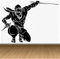 MIXUEXUNLU Ninja Krieger Wandtattoo Kinderzimmer Wandtattoo Ninja Japanischer Krieger Vinyl Aufkleber Samurai Kampfkunst Wandtattoo