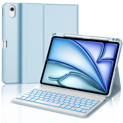 Coque Clavier pour iPad Air 11 Pouces M4 2026/M3 2025/M2 2024/Air 6/ Air 7