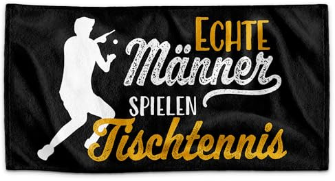 Print Royal PR Handtuch für Sportler mit Spruch - Echte Männer Spielen Tischtennis - Geschenk Sportler, Geschenk Tisch-Tennis | Handtuch Geschenke für Männer, 140 x 70