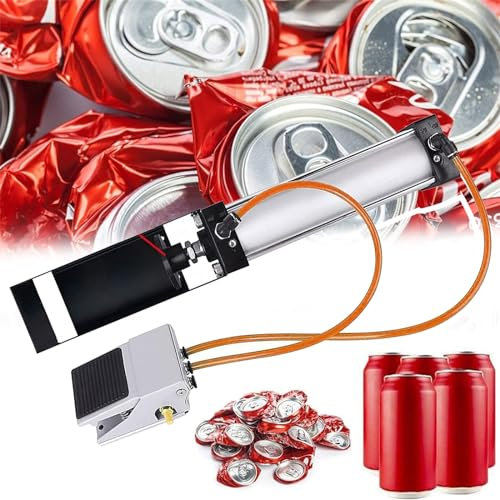WhAeoy Pneumatic Can Crusher, Plastic Bottle Crusher, Aluminum Cans: 12oz~16oz, Easy to Press-Pedal Style+Simple Assembly, Aluminum Alloy Material, for Aluminum Soda,A