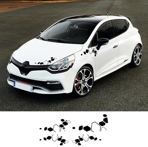 LYABYT 4 STÜCKE Karosserie Aufkleber Stil Grafik Vinyl PVC Dekor Aufkleber Auto Externes Tuning Zubehör, Für Renault Clio 1 2 3 4 5 IV RS V