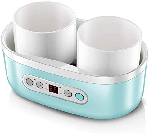 Olla cocción Lenta eléctrica 1 l con Revestimiento cerámica, Olla cocción Lenta multifunción Inteligente con 2 Cuencos cocción Individuales y función Reserva