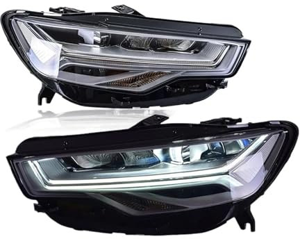 2-teiliger Scheinwerfer Kompatibel for Audi A6 C7 LED-Scheinwerfer 2012-2018 A6L Kopflampe Auto-Styling DRL Signal Projektorlinse Autozubehör(Style b)