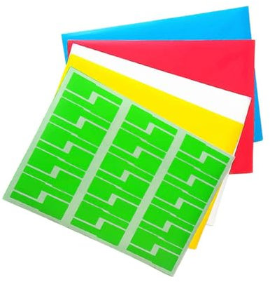 Lurrose 10 Stück Kabeletikettenaufkleber Im A4-format P-form Für Kabelmanagement Mehrfarbige Blankoetiketten Fürs Büro 10 Stück/packung Zufällige Farbe