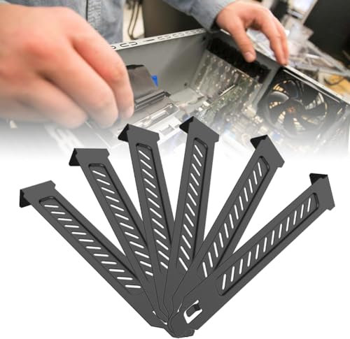 BAOSROY Pci Slot Abdeckung,6pcs Schwarz PCI Slot Slotblech,Abdeckplatte PCI Slot Cover,Abdeckung Hartstahl Staubfilter,PCI Steckplatzabdeckung,Hartstahl Staubfilter Abdeckplatte