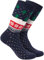 BRUBAKER 6 Paar Weihnachtssocken für Damen und Herren - Weihnachtsbaum Muster Blau - Baumwolle Socken Weihnachten - Größe 41-45