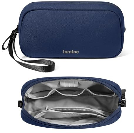 tomtoc Cable Organiser Bag Travel Pouch Water Resistant Accessory Bag Cord Organiser for Essentials, Tech Pouch Accessories Carry Storage for Power Bank, Charger, Airpods, USB, Pocket 3, Daily Items