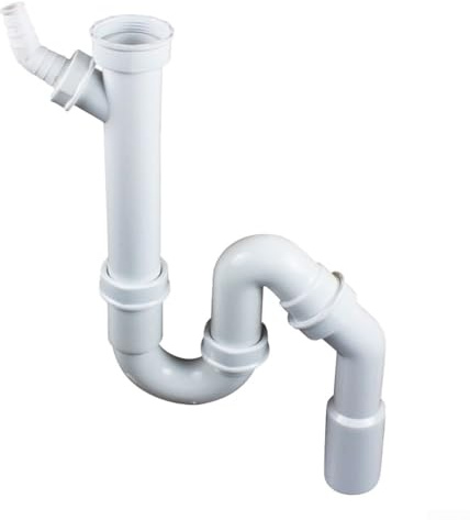Oniissy G1-1/2in Kitchen Siank Drain pipe 40mm Smooth U-Bend Design for Easy Flow,Bowl Sink Waste Kit and Half Bowl Trap Kit,Sink Waste Kit