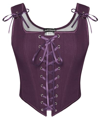 SCARLET DARKNESS Corsetto rinascimentale da donna, vintage, con lacci