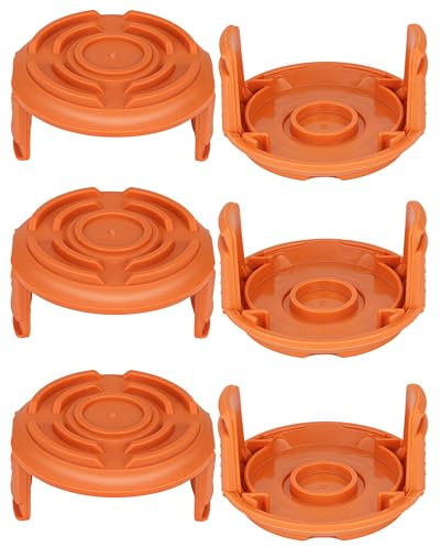 Yweller WA6531 GT WA0010 WA0004 Rasentrimmer abdeckung Spulenabdeckung für Worx alle 20V Rasentrimmer WG163E,WG157,WG160,WG163,WG165,WG151,WG152,WG153,WG154,6 Stück Hochwertige Qualität Spulendeckel