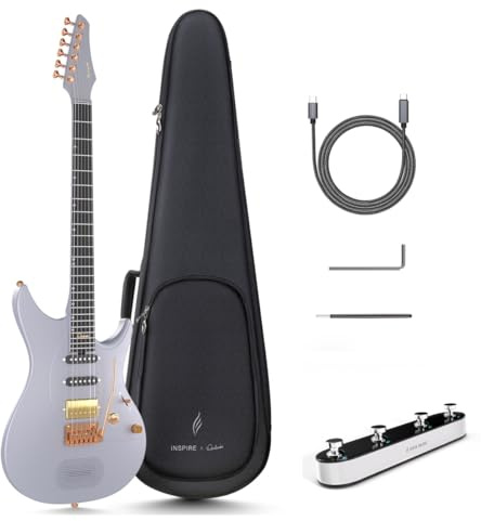 Enya E-Gitarre Inspire 39 Smart E-Gitarre aus Carbonfaser mit 15W Wireless-Lautsprecher & ENYA INSPIRE Kompakter Fußpedal-Controller
