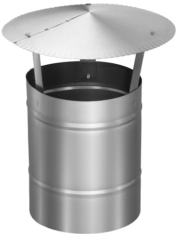 KOTARBAU® Comignolo Antivento - Comignolo Canna Fumaria - Acciaio Inox - ø 150 mm - Argento - Terminale Canna Fumaria - Antivento Antipioggia - Fumaiolo Stufa a Pellet
