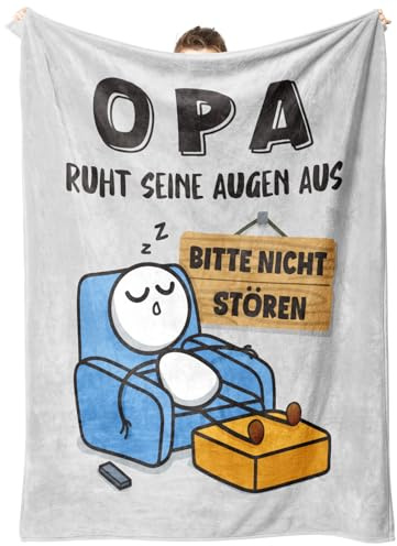 SteadStyle Geschenk für Opa, Opa Geschenk Kuscheldecke, 150 x 130cm | Geburtstagsgeschenk für Opa, Vatertag Weihnachtsgeschenke für Großeltern