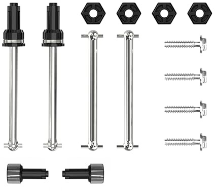 Womaqu 1/14 Y14301-5 Metall CVD Antriebswellen Set für RC Auto, Vorder- und Hinterachse Ersatzteile, passend für HS14322 HS14321 HS14324 HS14331 HS14312 HS14311 HS14301 HS14302