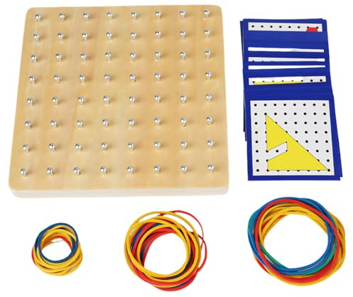 Educational Wooden Pegboard with Elastic Rubber Bands Geometry Shape Learning Toy for Fine Motor Skills Development Children ' s Fine Motor Skills Toy