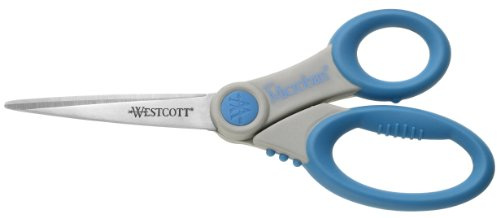 Westcott E-30781 00 Microban Softgrip Schere, 21 cm, blau-grau