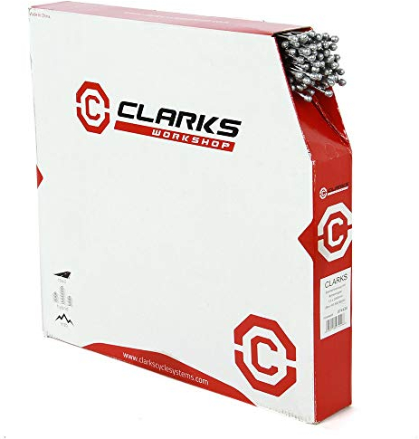 Clarks Universal Galvanised Brake Wire - Pack of 100 Steel Inner Brake Wire Kit and All Fittings for MTB, Hybrid & Road Bikes
