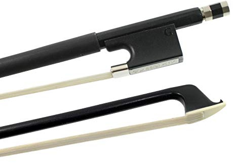 VIOLIN BOW FIBERGLASS HALF-LINED FROG LEATHERETTE GRIP 1/10