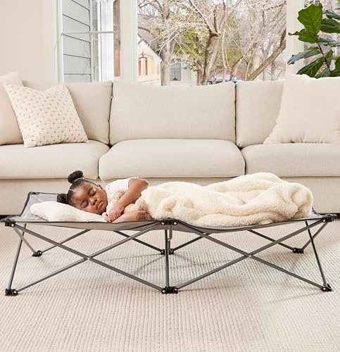 Regalo Extra Long My Cot Portable Toddler Bed - Gray 54x28x12 Inch