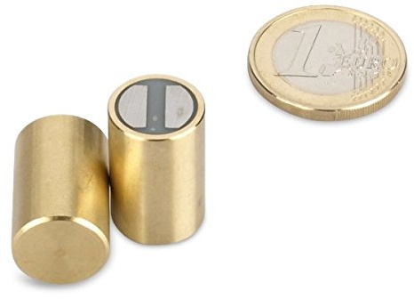 magnets4you Stabgreifer Magnet Ø 13 x 20 mm Messinggreifer mit Passung: h6 | Haftkraft: 6,1kg | Samarium-Cobalt-Magnet (SmCo) Toleranz h6 max. Temperatur 200°C anisotrop