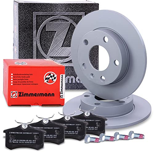 ZIMMERMANN Bremsenset Hinterachse inkl. Bremsscheiben Ø 245 mm Voll + Bremsbeläge hinten Kompatibel mit AUDI A4 B6 (8E2), A4 B6 Avant (8E5)