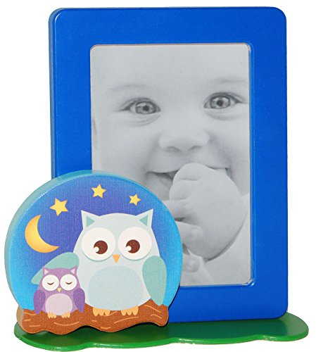 alles-meine.de GmbH 3-D__ Fotorahmen/Bilderrahmen - zum Aufstellen - aus Holz - lustige Eulen - für 1 Bild - 10 x 15 cm - zum Hinstellen - Tischaufsteller - Baby & Kinder ..