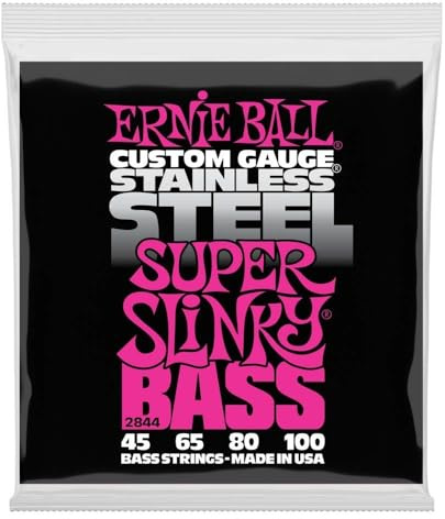 Ernie Ball Super Slinky Stainless Steel Electric Bass Strings - 45-100 Gauge
