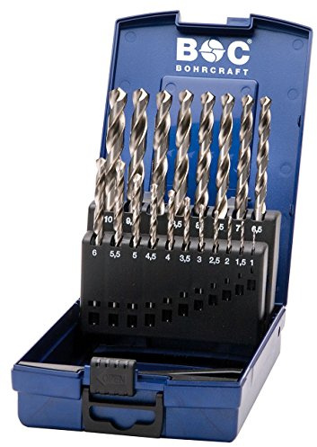 Bohrcraft Spiralbohrer Set HSS-G in ABS-Box KG10 / Ø 1-10 x 0,5 mm / 19-teilig / 11201330019