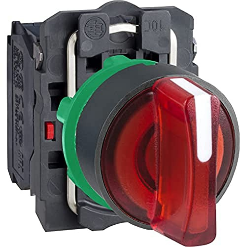 Schneider Electric Harmony XB5 Wahlschalter 3-Stufen Knopf 22 mm Beleuchtet IP67, 1-poliger Umschalter Wurfwinkel 45 °