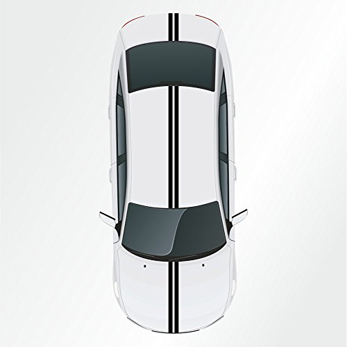 hauptsachebeklebt - Autoaufkleber Rallye Streifen - 2 Sticker 5 x 400 cm - - - selbstklebend - Viperstreifen für Auto, Motorhaube, Karosserie - Tuning Aufkleber Racing Deko