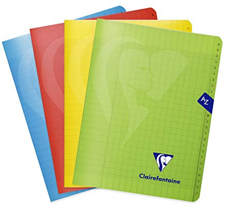 Clairefontaine 303748C Un Répertoire Agrafé Mimesys - 17x22 cm - 96 Pages Grands Carreaux - Papier Blanc 90 g - Couverture Polypro - Couleur Aléatoire