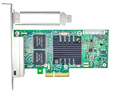 Jeirdus Intel 82580 Chip I340-T4 E1G44HT 1G Gigabit Ethernet adaptador de red (NIC), puertos RJ45 de cobre cuádruple, PCI Express 2.0 X4